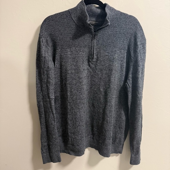 Banana Republic Men's Grey Quarter Zip Luxe Yarn Cashmere Silk Blend Business XL - Picture 1 of 4